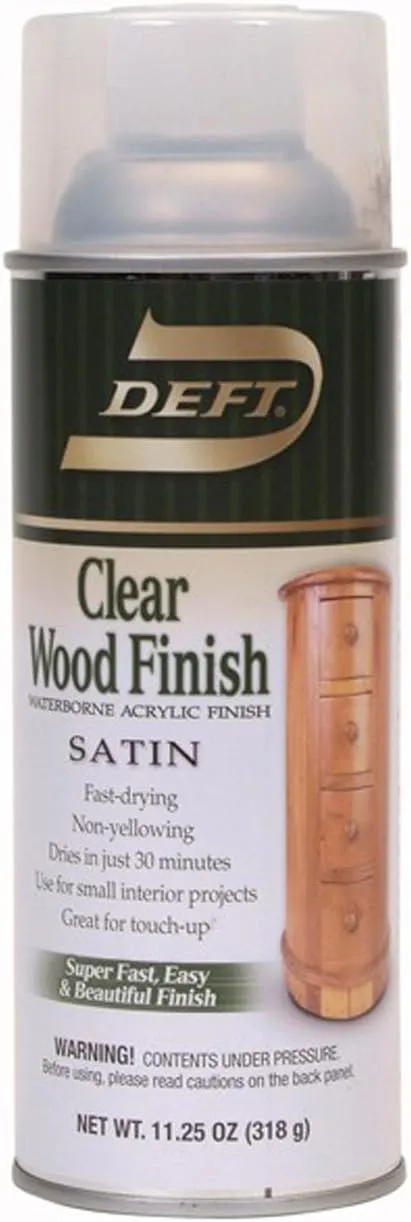 Deft Interior Water-Based Clear Wood Finish Satin Spray, 11.25-Ounce Aerosol
