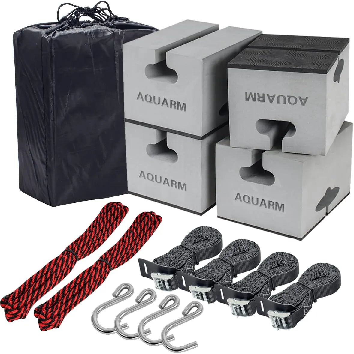 Deluxe Canoe Foam Blocks for Roof Universal Canoe Carrier Kit Soft Canoe Pads Car Top Roof Racks Foam Pads with Tie-Downs, 6 inch