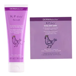 DERMAdoctor KP Duty Bundle: Body Peel Pads for Bumpy Skin & Bump Eraser Body Scrub - Exfoliate & Smooth Skin with AHAs & PHAs