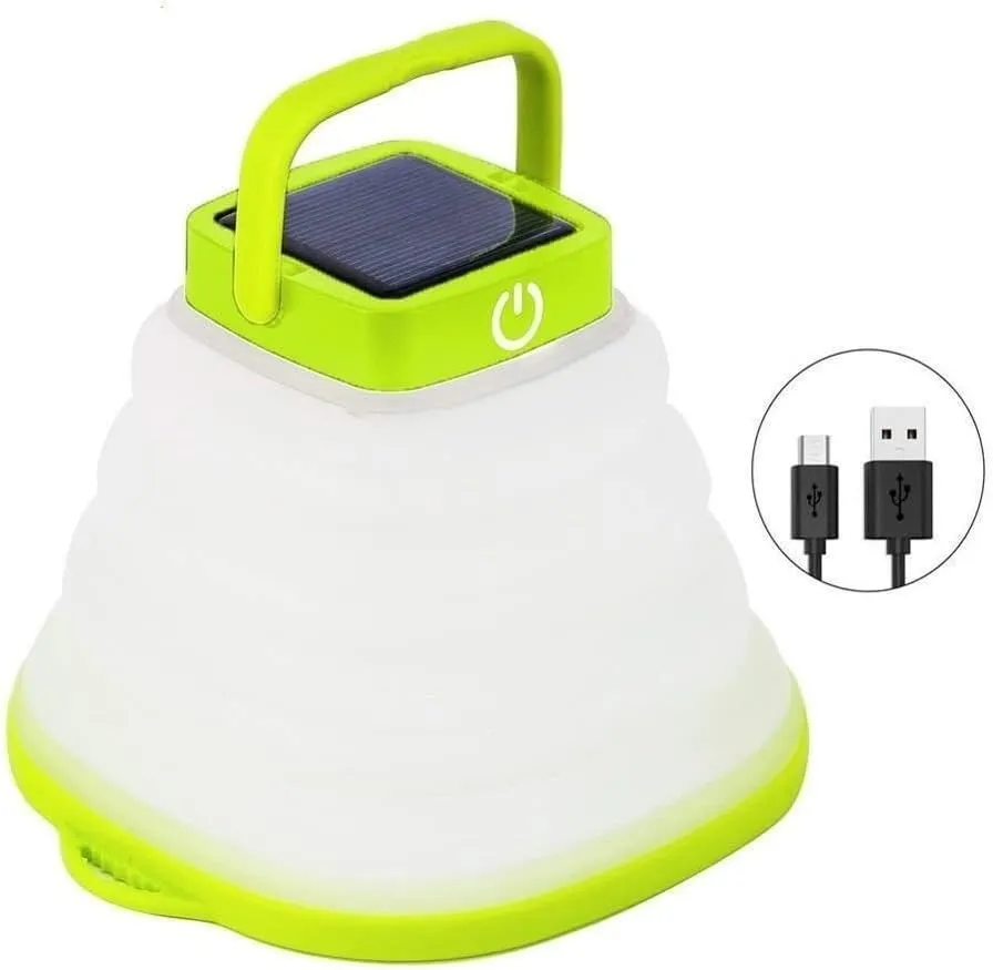 DHAEY Portable Camping Light Solar Powered Lantern LED MINI Hanging Flashlight for Tent Lamp Solar,USB Input Collapsible Waterproof Luopan Tracking Lighting (Size : 1 Piece)