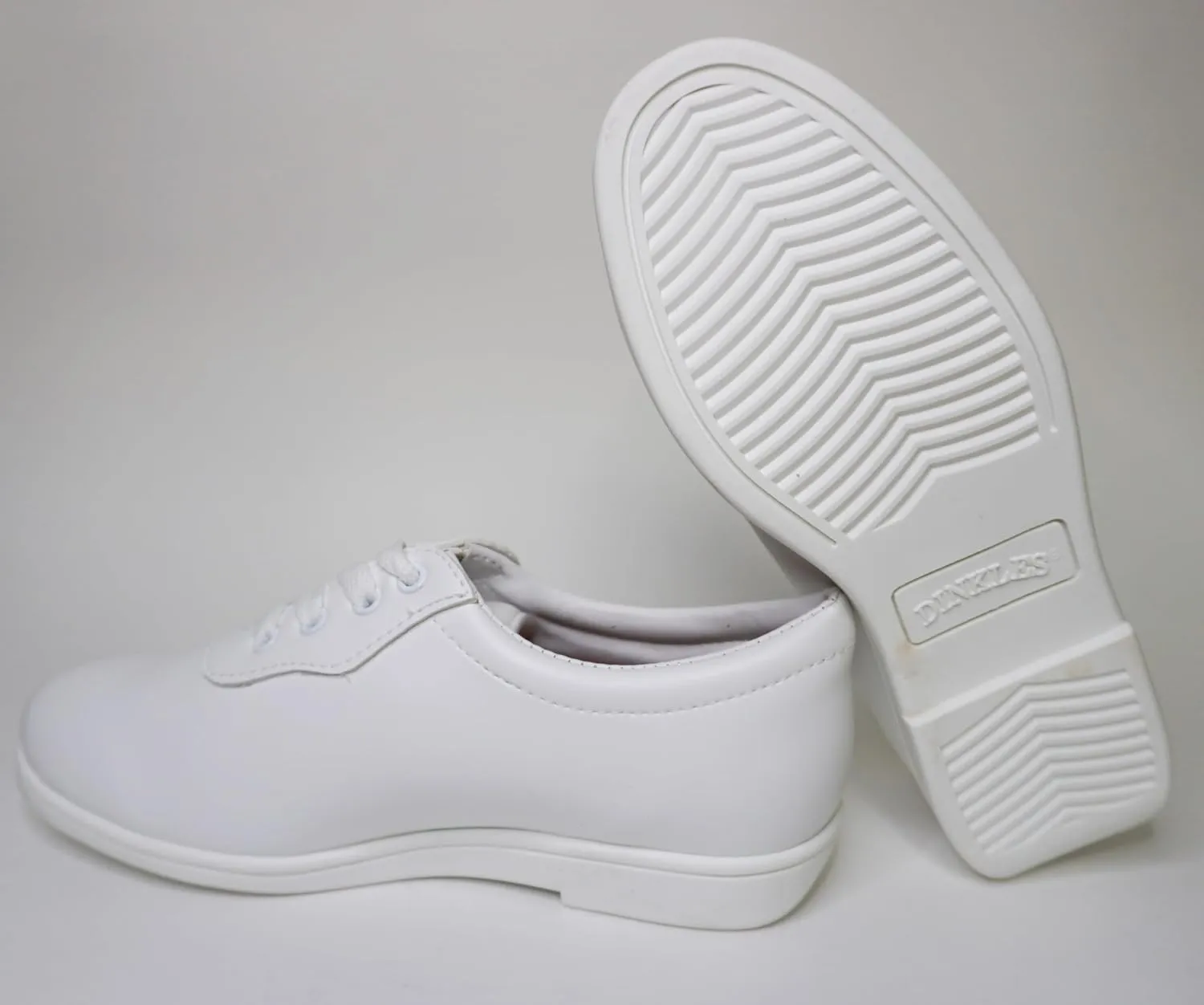 DINKLES Men's Glide Marching Band Shoes, Comfortable, Wide Width, White