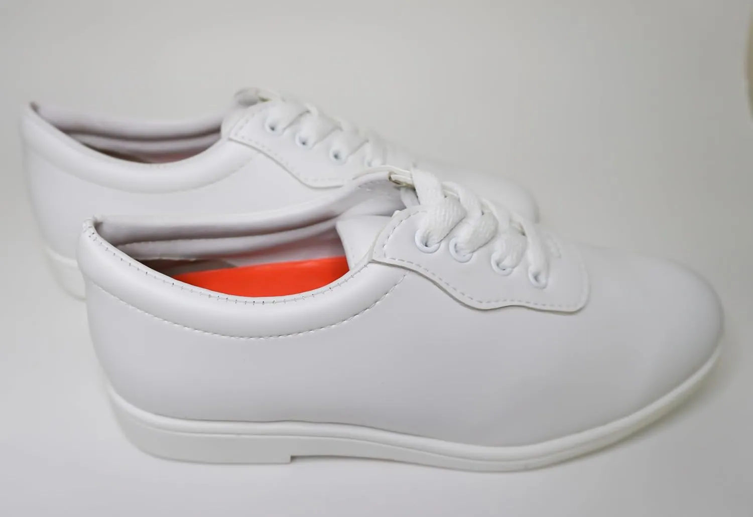 DINKLES Men's Glide Marching Band Shoes, Comfortable, Wide Width, White
