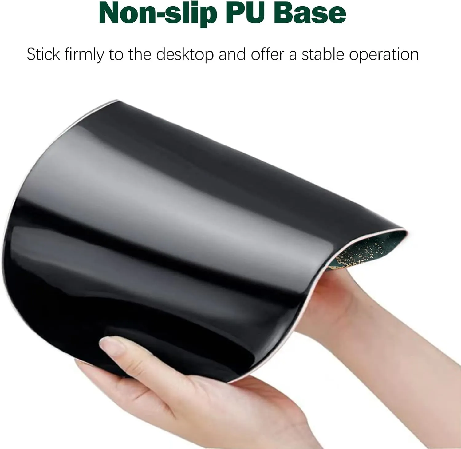 DINKY Ergonomic Mouse Pads Wrist Support, Entire Memory Foam with Anti-Slip PU Base, Pain Relief Mouse Mat with Wrist Rests Easy Typing for Computer Laptop, Home and Office (Green Gold Marble)