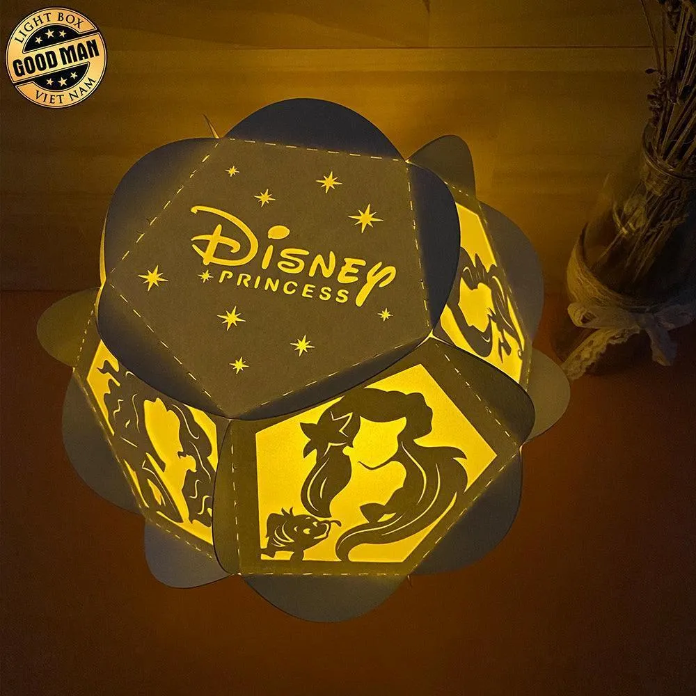 Disney Princess - Pentagon 3D Lantern File - Cricut File - LightBoxGoodMan