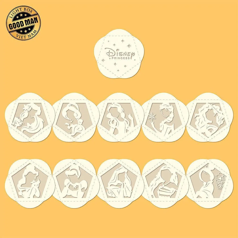 Disney Princess - Pentagon 3D Lantern File - Cricut File - LightBoxGoodMan