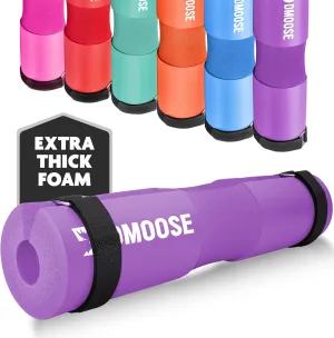 DMoose Fitness Barbell Pad for Hip Thrust, Squat & Lunges - Non-Slip Thick Foam Cushion for Neck and Back Support with Two Straps - Hip Thrust Pad for Leg Day - Fits All Olympic Bars and Smith Machine