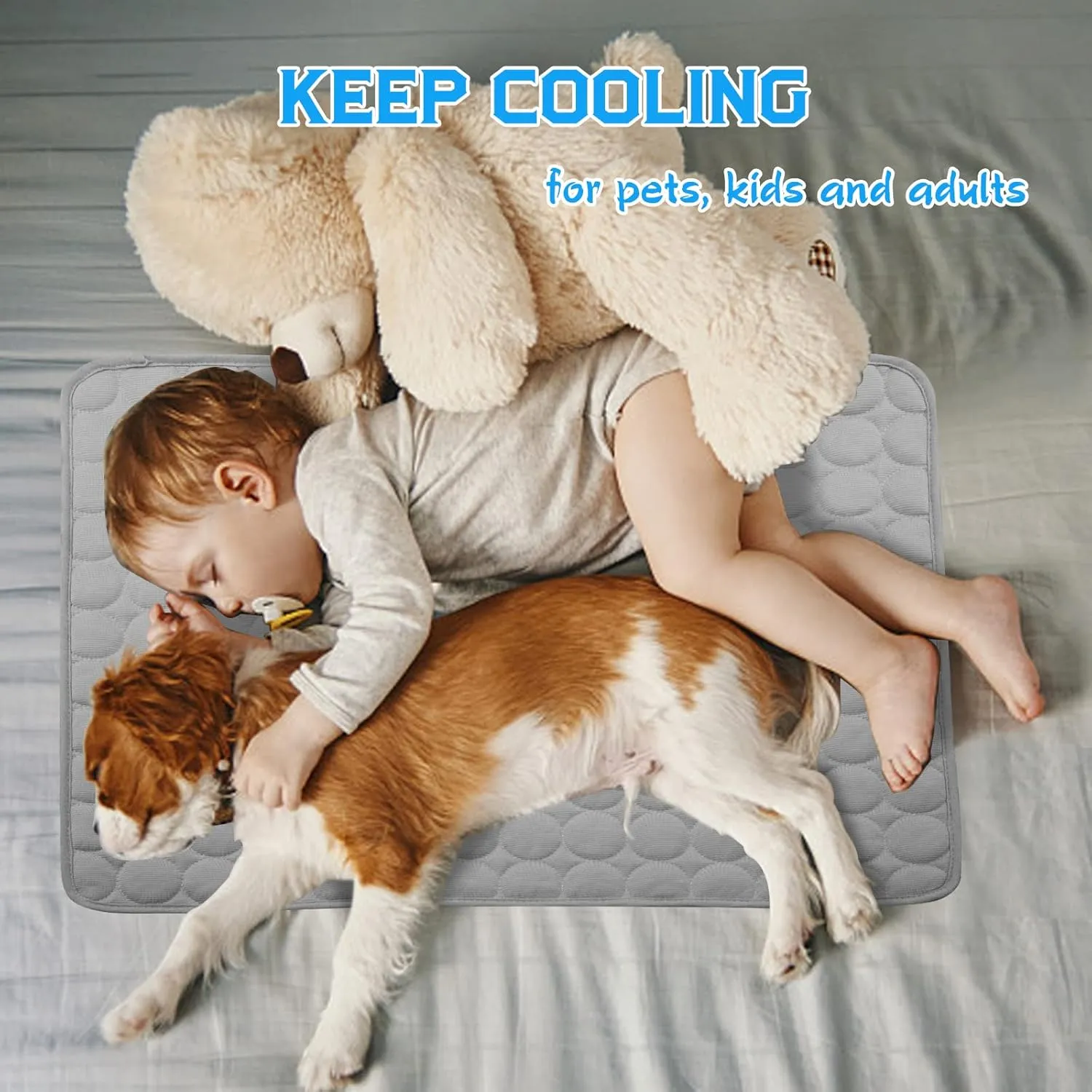 Dog Cooling Mat Large Cooling Pad Summer Pet Bed for Dogs Cats Kennel Pad Breathable Pet Self Cooling Blanket Dog Crate Sleep Mat Machine Washable