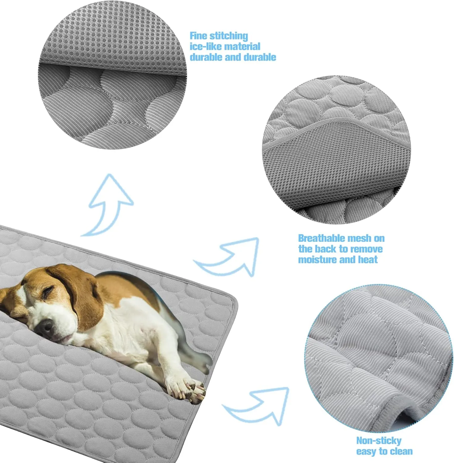 Dog Cooling Mat Large Cooling Pad Summer Pet Bed for Dogs Cats Kennel Pad Breathable Pet Self Cooling Blanket Dog Crate Sleep Mat Machine Washable