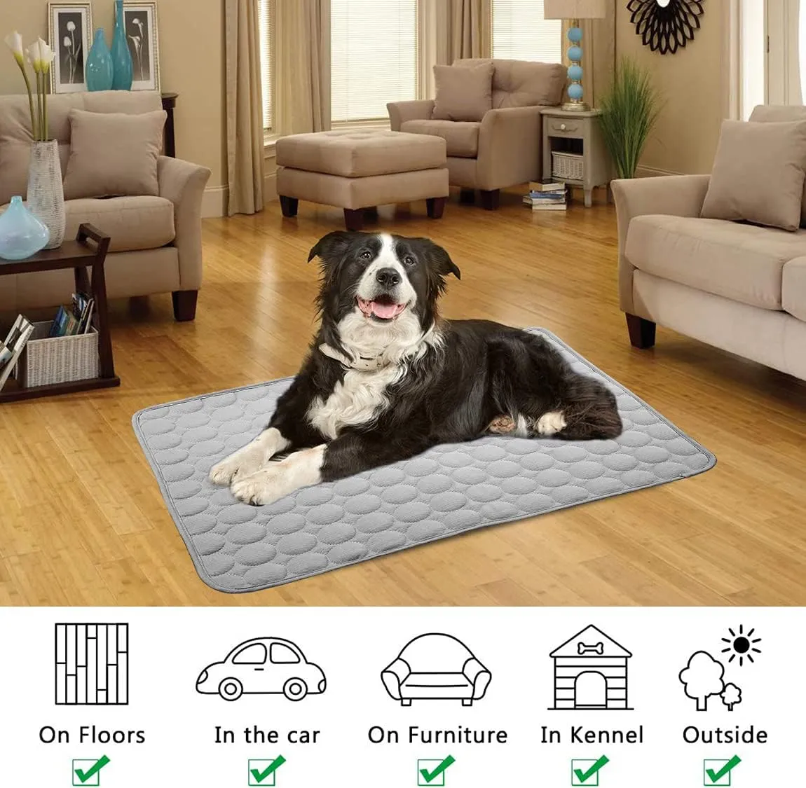 Dog Cooling Mat Large Cooling Pad Summer Pet Bed for Dogs Cats Kennel Pad Breathable Pet Self Cooling Blanket Dog Crate Sleep Mat Machine Washable