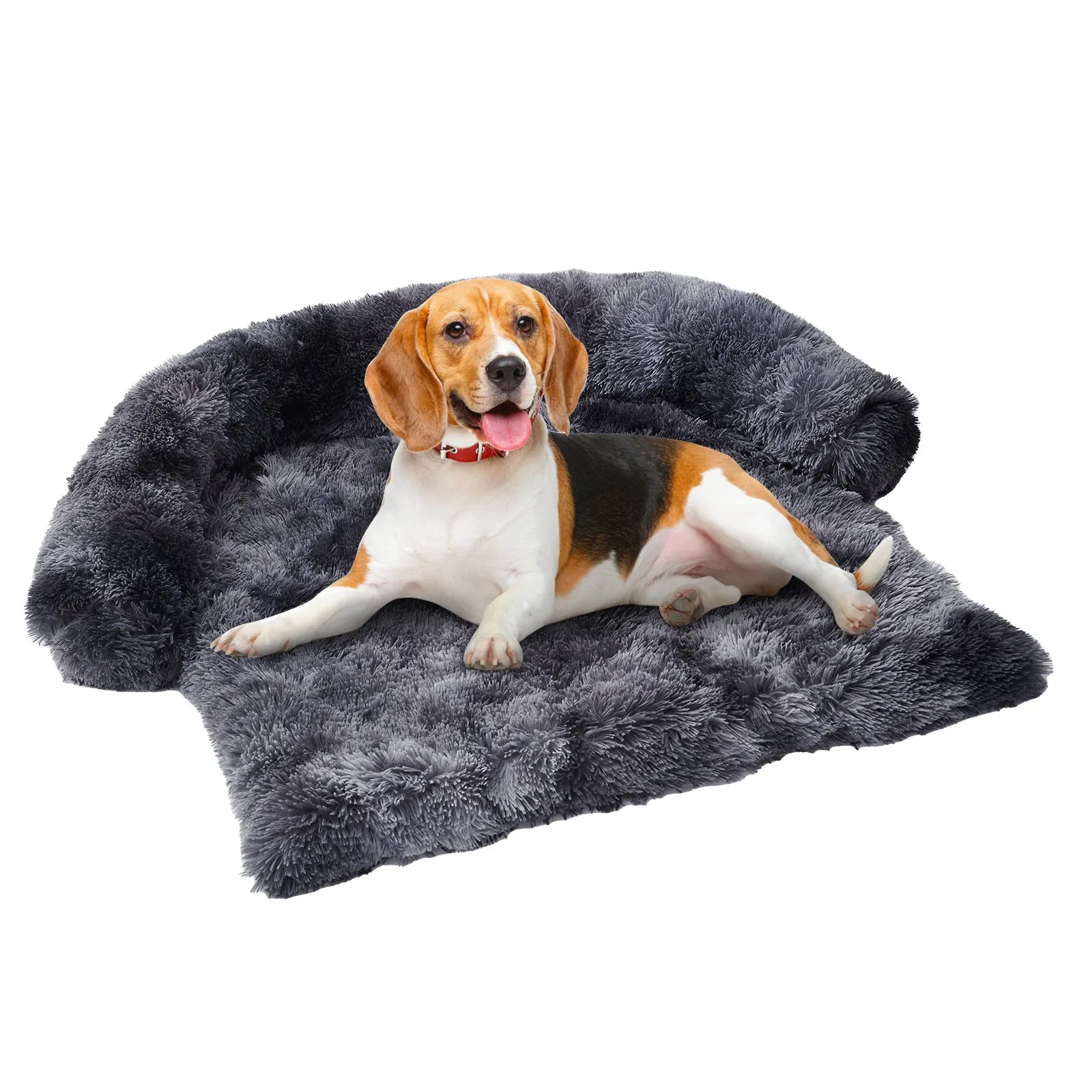 Dog Couch Bed Mat - Fluffy Plush Dog Sofa Bed With Blancket