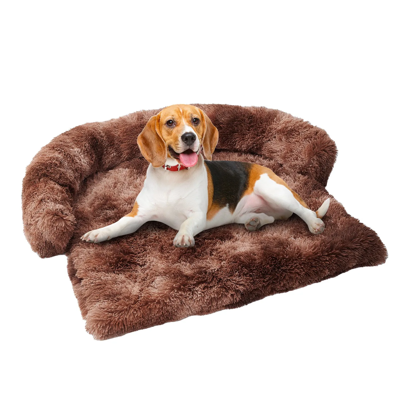 Dog Couch Bed Mat - Fluffy Plush Dog Sofa Bed With Blancket