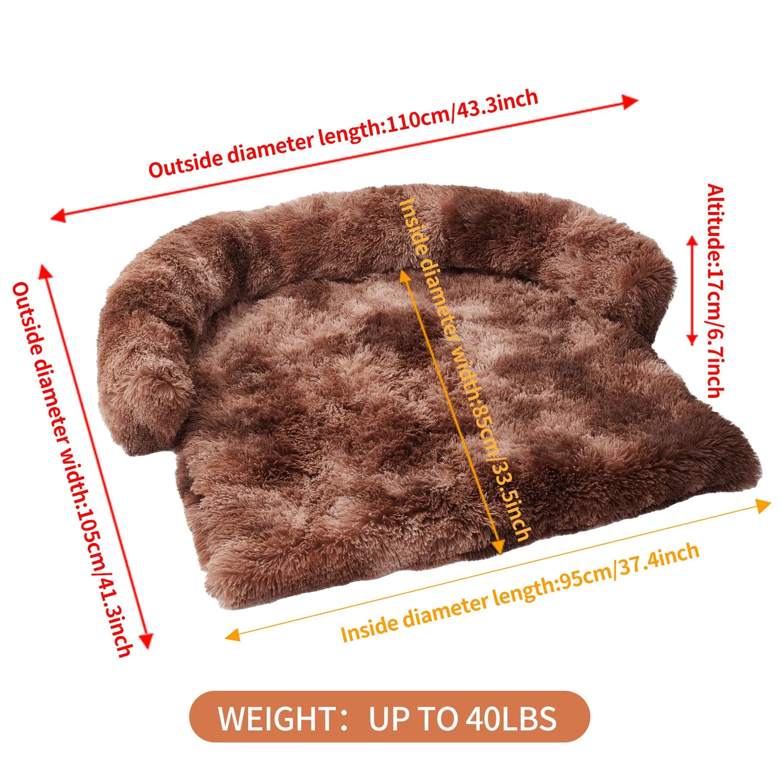 Dog Couch Bed Mat - Fluffy Plush Dog Sofa Bed With Blancket