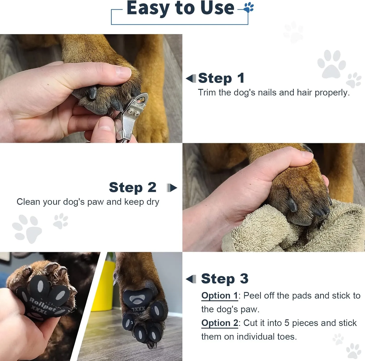Dog Paw Protector Anti-Slip Pads, Toe Grips for Dogs from Slipping On Hardwood Floors, Stronger Self-Adhesive Paw Pad Provide Traction for Senior, Injured Dogs, (12 Sets - 48 Pads, XL)