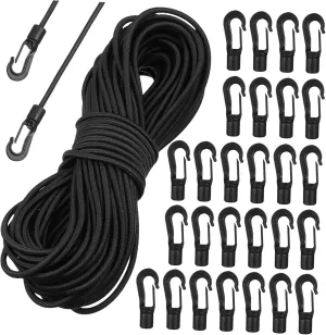 DOITOOL Elastic Rope Carabiner Set for Kayak Elastic Strap Stretch String Hooks for Outdoor Activities