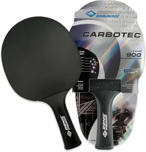 Donic-Schildkrt 100% Carbon Table Tennis Bat CarboTec 7000 Includes Racket Bag One Piece Construction Black