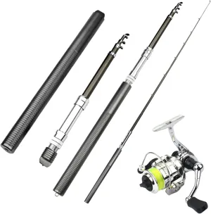doorslay 1M Portable Fishing Rod Telescopic Fishing Pole   2 1 BB Spinning Fishing Wheel Left/Right Hand Interchangeable Fishing Tackle Kit