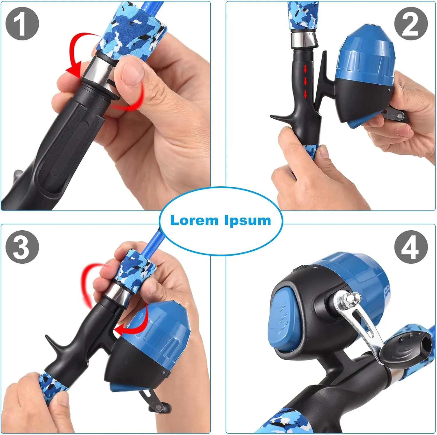 doorslay Kids Fishing Rod and Reel Combo Full Kit 1.2m/1.5m Telescopic Casting Rod Pole with Spincast Reel and Hooks Lures Swivels Carry Bag