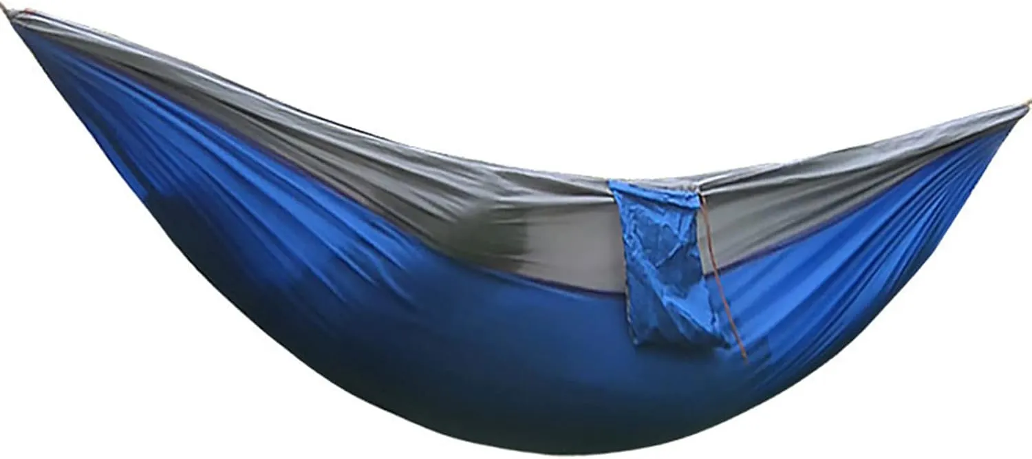 Double Camping Hammock for 1 2 People with Tree Straps, Lightweight Portable 210T Parachute Nylon Hammock for Hiking, Traveling, Backpacking and Backyard,G,250x140cm