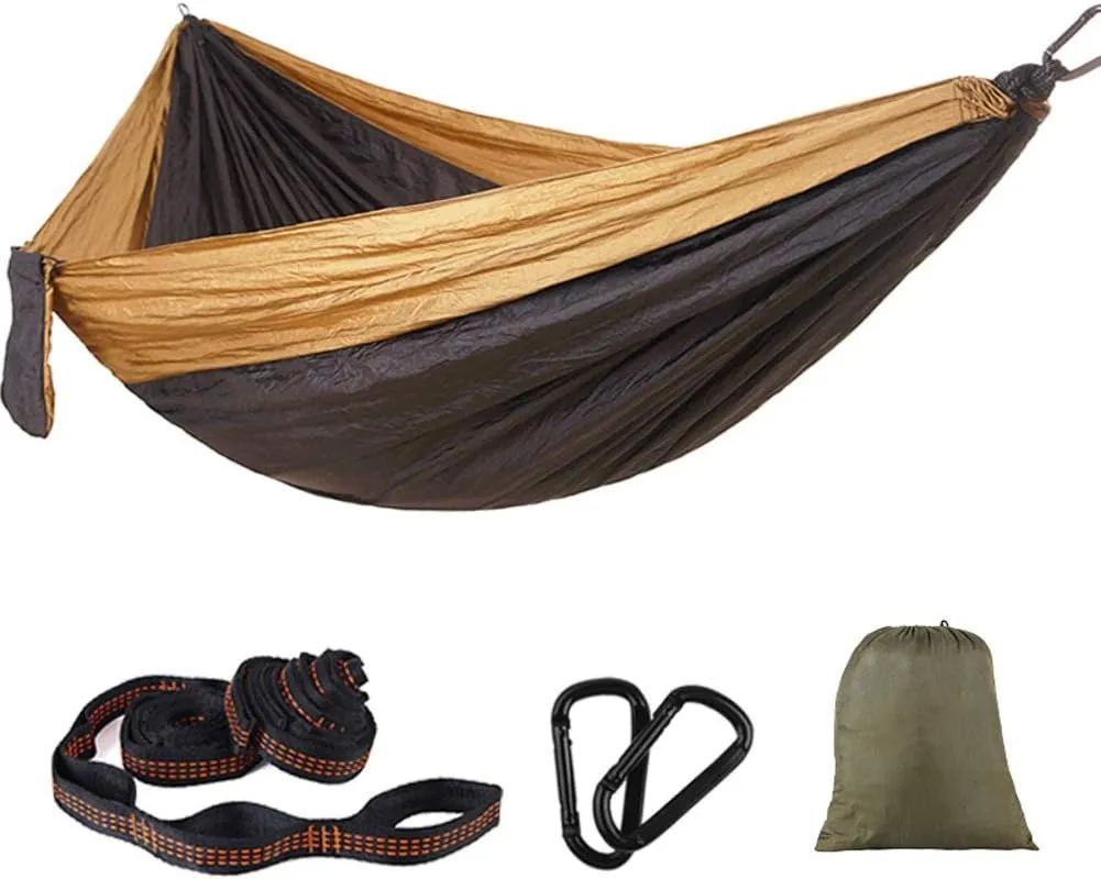 Double Person Parachute Hammock, Ultralight Portable Hammock, Durable Breathable Quick-Drying 660IBS Outdoor Backpacking Hiking-E 275x140cm