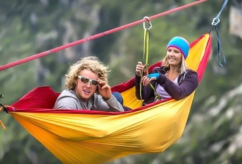 Double Ready-made selection Portable Parachute Oversized savings Green Hammock Resistant Nylon Ultralight