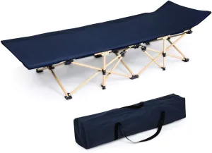 DREAMVAN Camping Cot, Folding Cot Bed Camping Comfort Sleeping Bed Chair Stable for Adults Kids Outdoor Home Office Beach Patio Pool Sun Loungers
