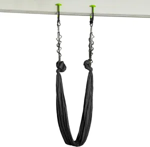 Duonamic Aerial Yoga Package: Yoga Hammock Includes Eleviia Pullup Bar System for Doorways | Portable for Home, Workplace or Travel