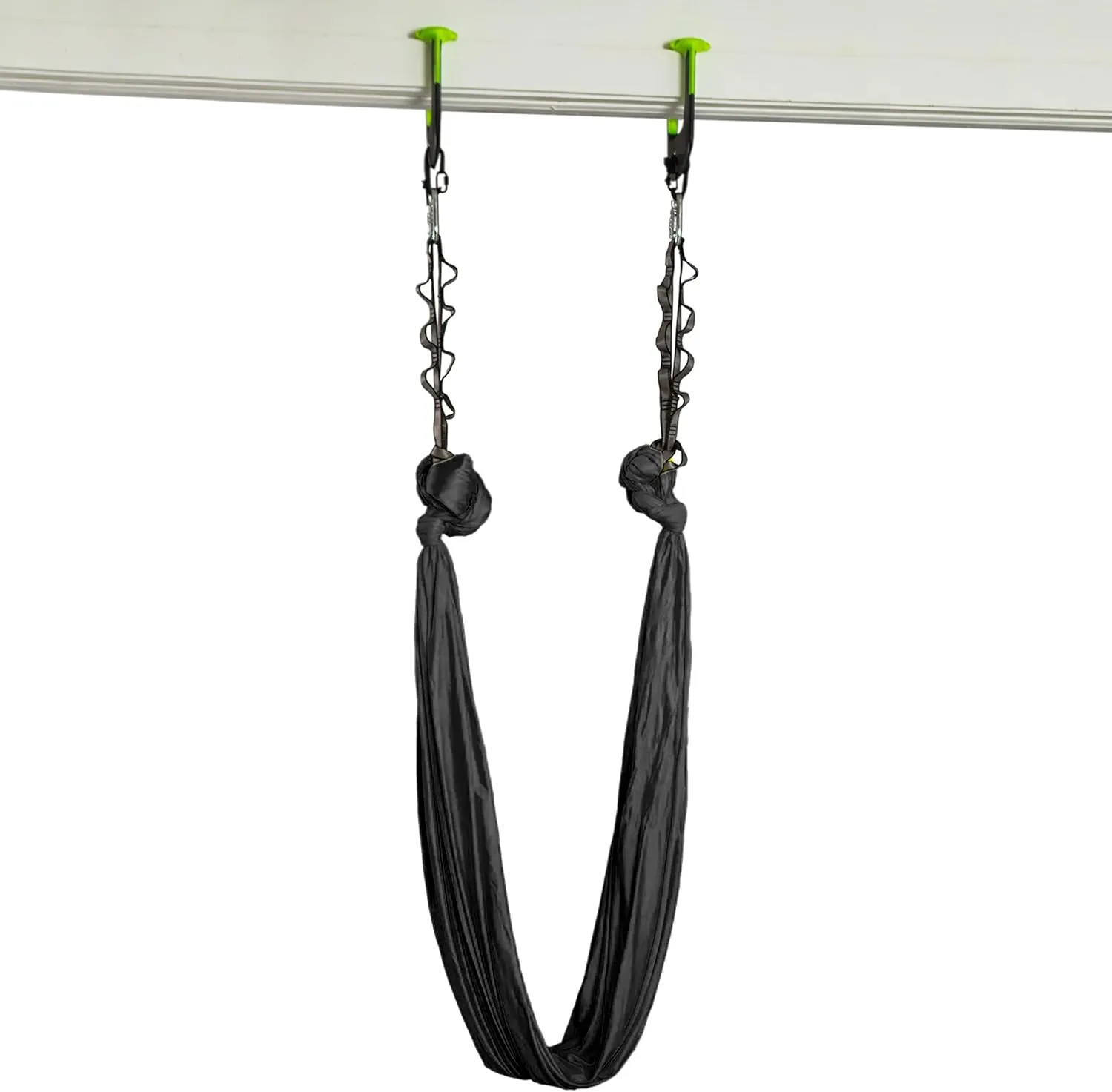 Duonamic Aerial Yoga Package: Yoga Hammock Includes Eleviia Pullup Bar System for Doorways | Portable for Home, Workplace or Travel