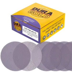 Dura-Gold Premium 400 Grit 6" Purple Ceramic Mesh Sanding Discs, Box of 30 - Dustless Hook & Loop Backing Sandpaper for DA & Random Orbital Sanders - Long-Lasting Fast Cut - Woodworking, Auto Paint
