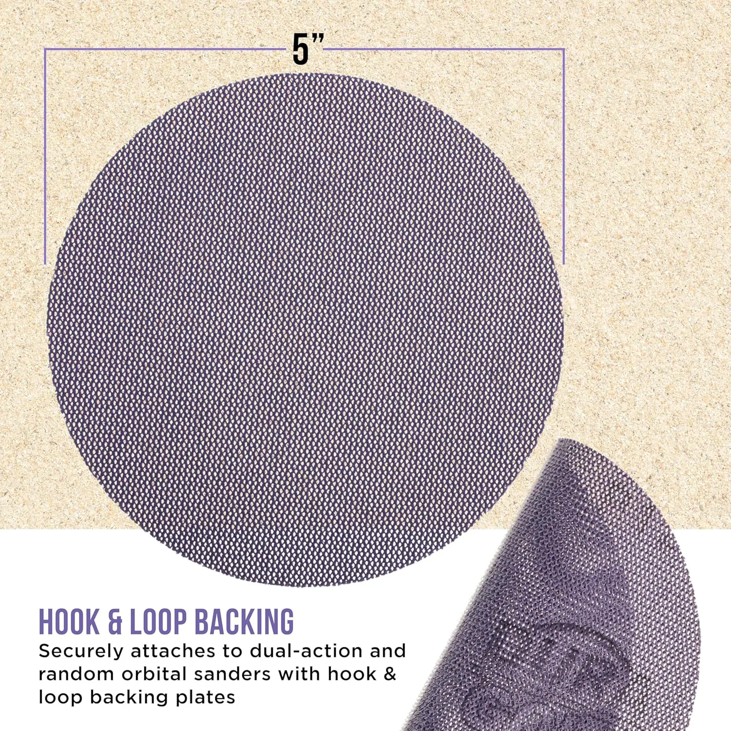 Dura-Gold Premium 5" Purple Ceramic Mesh Sanding Discs, 30 Disc Variety Pack, Grits 80, 100, 120, 150, 180, 220, 240, 320, 400, 600 - Dustless Hook & Loop Backing Sandpaper, DA & Random Orbital Sander