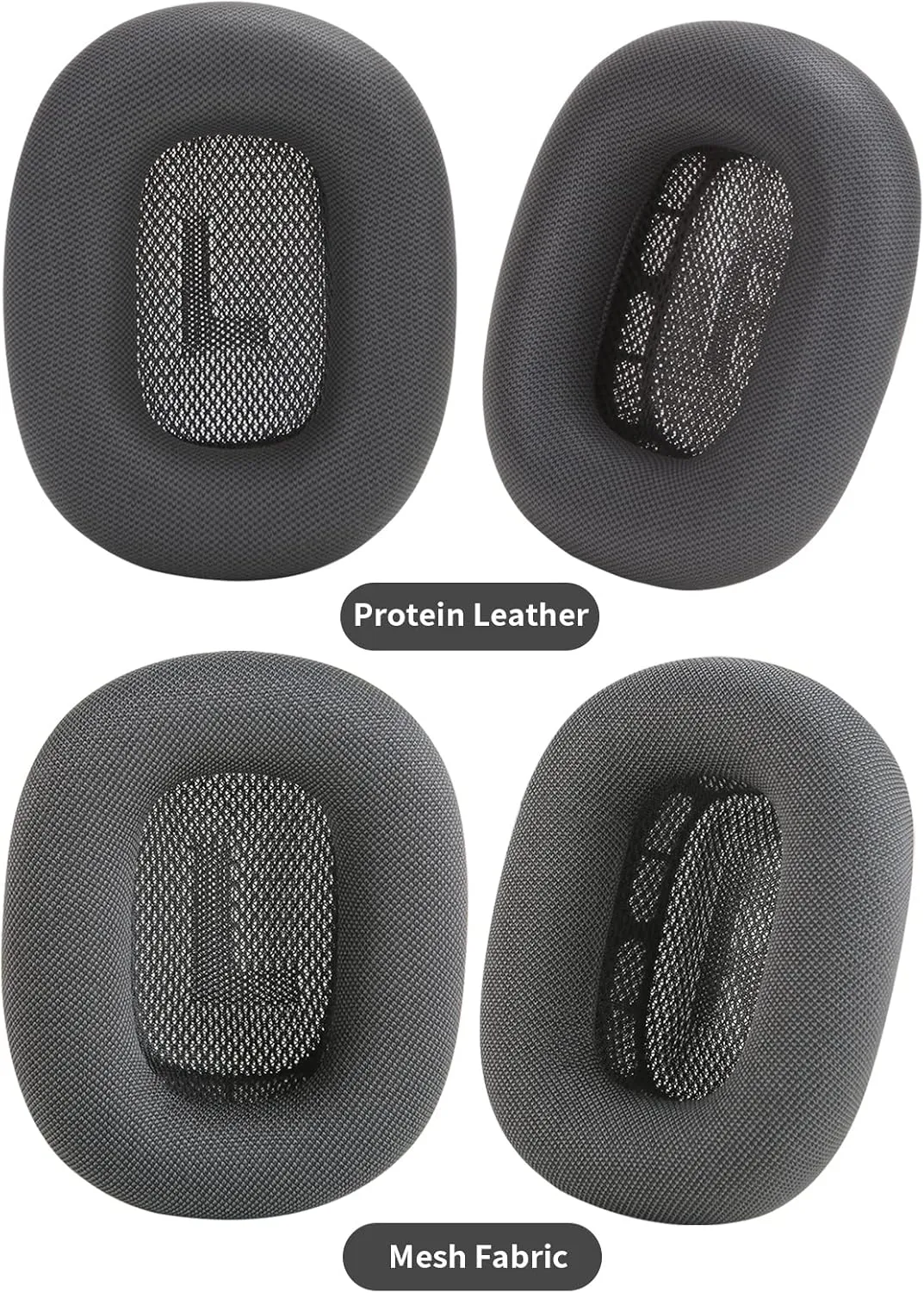Ear Cushions for AirPods Max Headphones Earpads Replacement Ear Pad Covers Earmuffs with Protein Leather, Memory Foam and Magnet Black