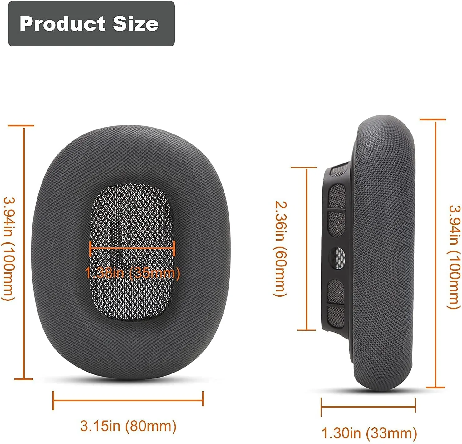 Ear Cushions for AirPods Max Headphones Earpads Replacement Ear Pad Covers Earmuffs with Protein Leather, Memory Foam and Magnet Black