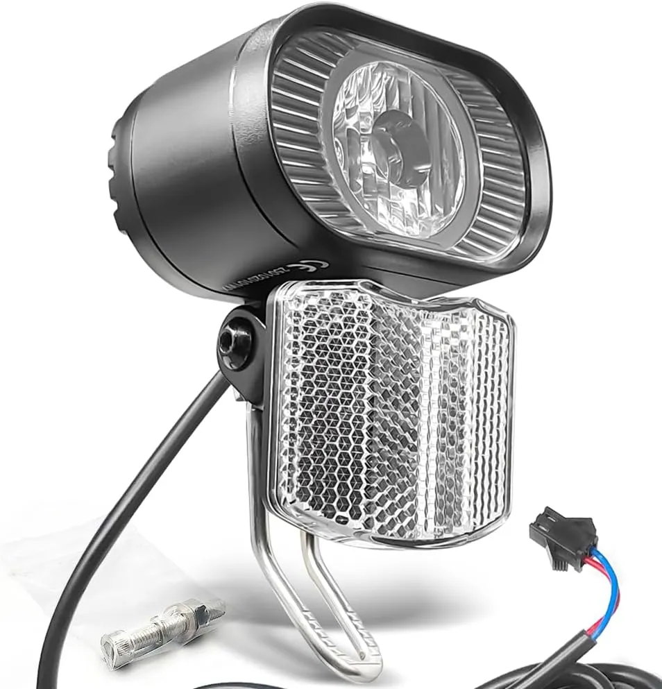 Ebike Ultra Bright 50LUM EBike Headlights WUXING QD522 - Compatible with 24V/36V/48V/52V/60V Electric Bicycles & Scooters - LED Night Riding Headlight for Road and TrailElectric motorcycle(SM Plug)