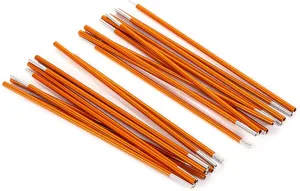 Ejoyous Tent Pole Replacements Set of 2, Aluminum Alloy Outdoor Tent Building Rod with Elastic Shock Corded Tent Support Frames Repair Kit for Camping Hiking Gold
