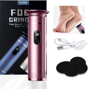Electric Callus Remover,with Replacement Sandpaper Professional Pedicure Tool for Men Women Dead Cracked Hard Skin Calluses (Rose Gold)