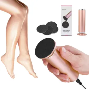 Electric Foot File,with 60pcs Replacement Sandpaper Professional Pedicure Tool for Men Women Dead Cracked Hard Skin Calluses (Golden)