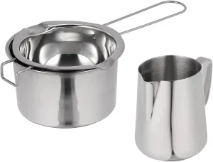 Elevate Your Cooking Game Compact Stainless Steel Chocolate Pan Safe Handle Design Hiking Cookware