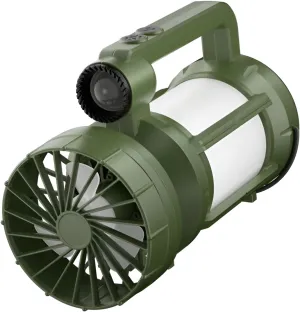[Ellniges] Solar Powered Lantern Light with Fan - Dual-Powered Battery Backup, Compact Tent Light for Fishing, Blackouts, Survival Gear, Collapsible Design