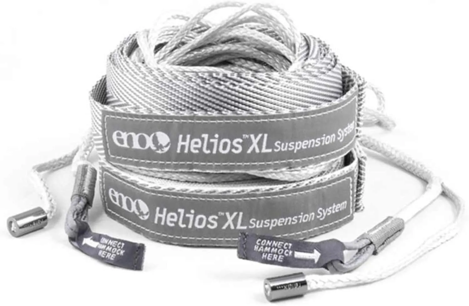 ENO Helios XL Suspension System - Ultralight Tree Strap for Hammock - Hammock Accessories for Camping, Hiking, and Backpacking - Grey