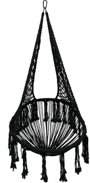 Equip Avocado Macrame Hammock Chair - Black