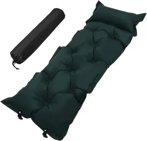Ergonomic Camping Sleeping Pad Self Inflating Air Mattress Pillow Lightweight Portable 185x60x2.5cm Olive Green for Outdoor Adventures