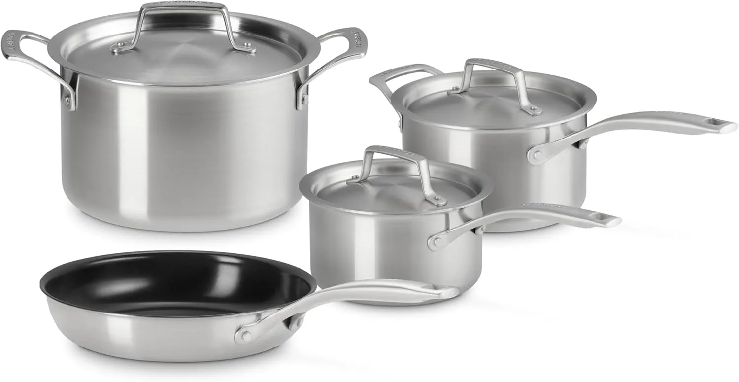 Essential Stainless Steel Set of 7 Cookware Set