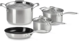 Essential Stainless Steel Set of 7 Cookware Set