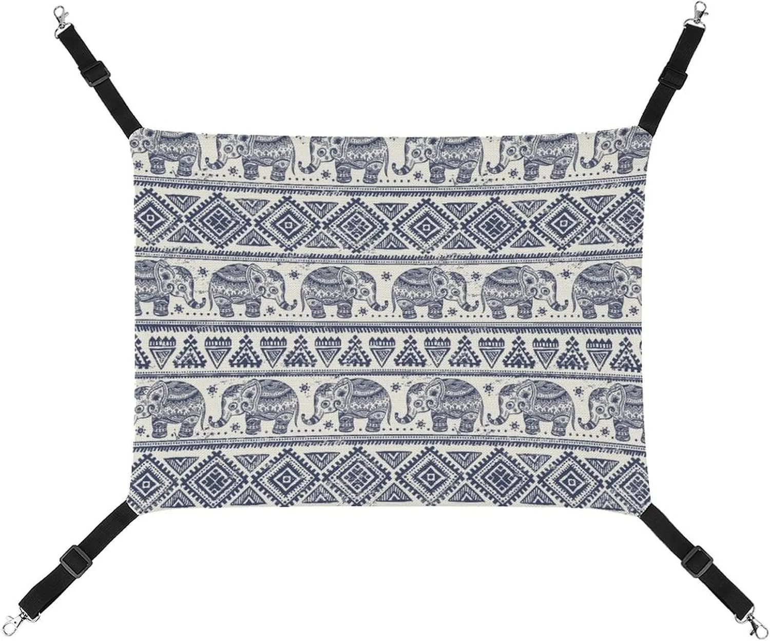Ethnic_Elephant Hanging Cat Bed Soft Breathable Pet Hammock for Cage Pet Sleeper for Kitten Ferret Puppy Rabbit