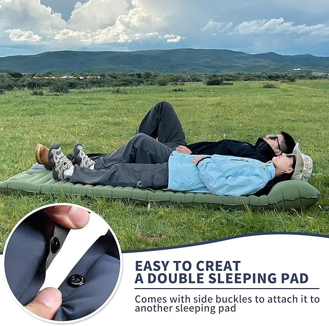 EULANT Self Inflating Camping Sleeping Pad with Pillow, Thick Inflatable Sleeping Pad with Built-in Pump, Ultralight Camping Air Mattress, Waterproof Sleeping Mat for Camping Backpacking Hiking Tent