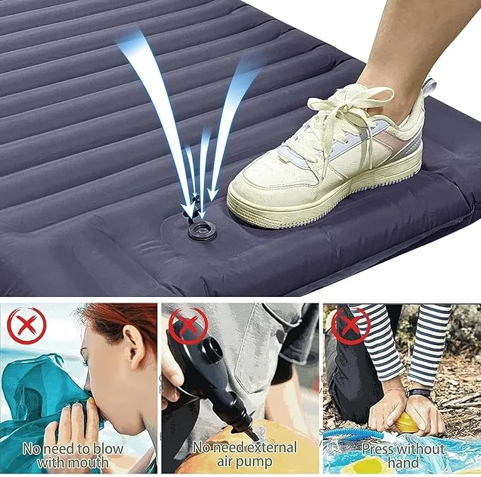 EULANT Self Inflating Camping Sleeping Pad with Pillow, Thick Inflatable Sleeping Pad with Built-in Pump, Ultralight Camping Air Mattress, Waterproof Sleeping Mat for Camping Backpacking Hiking Tent