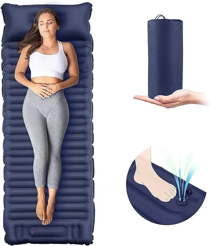 EULANT Self Inflating Camping Sleeping Pad with Pillow, Thick Inflatable Sleeping Pad with Built-in Pump, Ultralight Camping Air Mattress, Waterproof Sleeping Mat for Camping Backpacking Hiking Tent