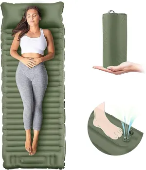 EULANT Self Inflating Camping Sleeping Pad with Pillow, Thick Inflatable Sleeping Pad with Built-in Pump, Ultralight Camping Air Mattress, Waterproof Sleeping Mat for Camping Backpacking Hiking Tent