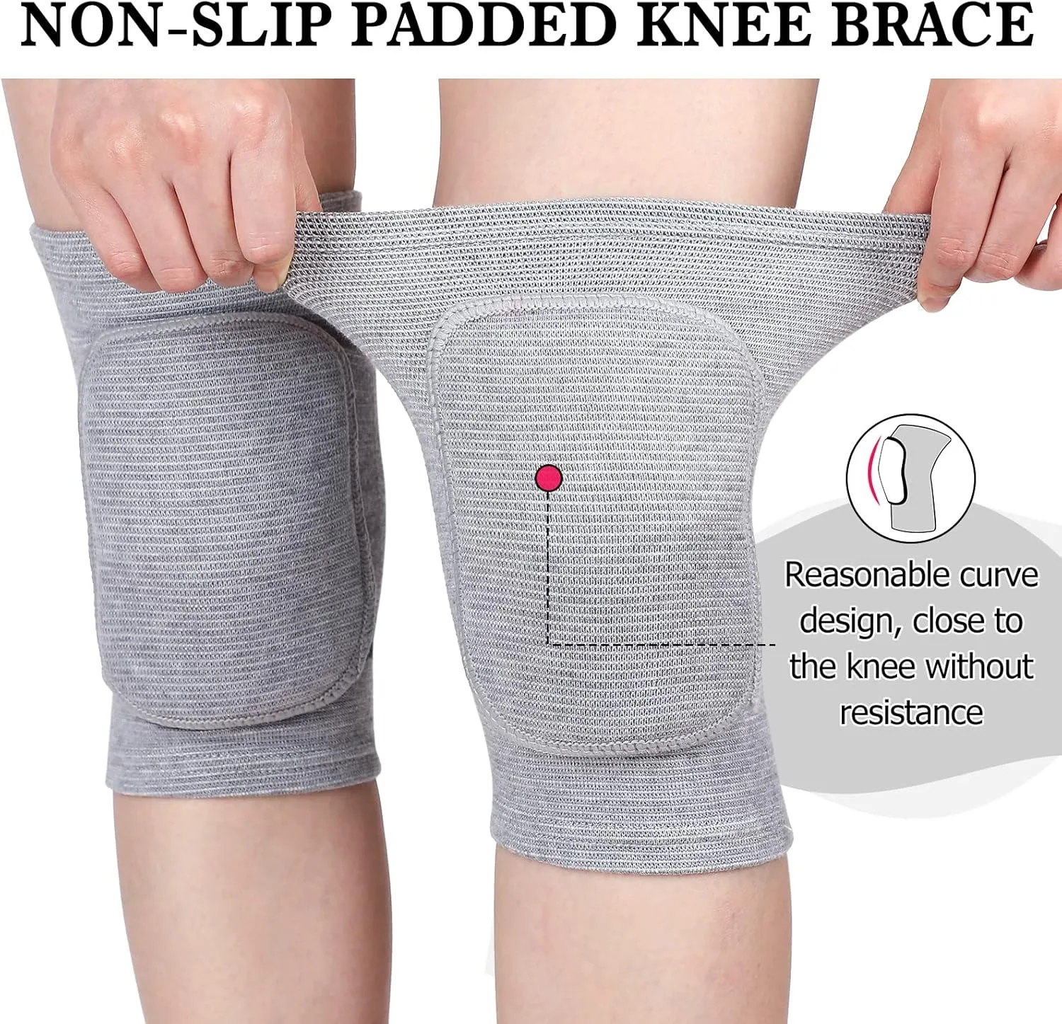 Eurzom 3 Pairs Dance Knee Pads Women Protective Non-Slip Knee Pads for Yoga Cheerleading Pole Floor Dance Volleyball
