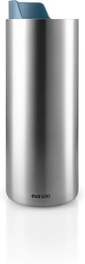 EVA SOLO | Urban To Go Cup 0.35 L Dusty Blue | Double-Walled Thermo With Vacuum Insulation | Dishwasher-safe With Practical Easy Grab Strap & Click Lid