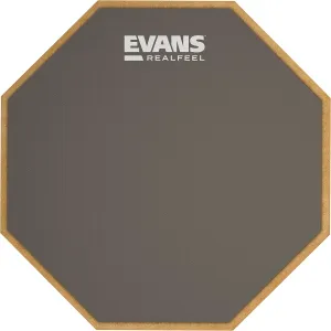 Evans RealFeel - Drum Practice Pad - Drum Pad - Drummer Practice Pad - Gum Rubber, Single Sided, Stand Mountable, 6 Inch